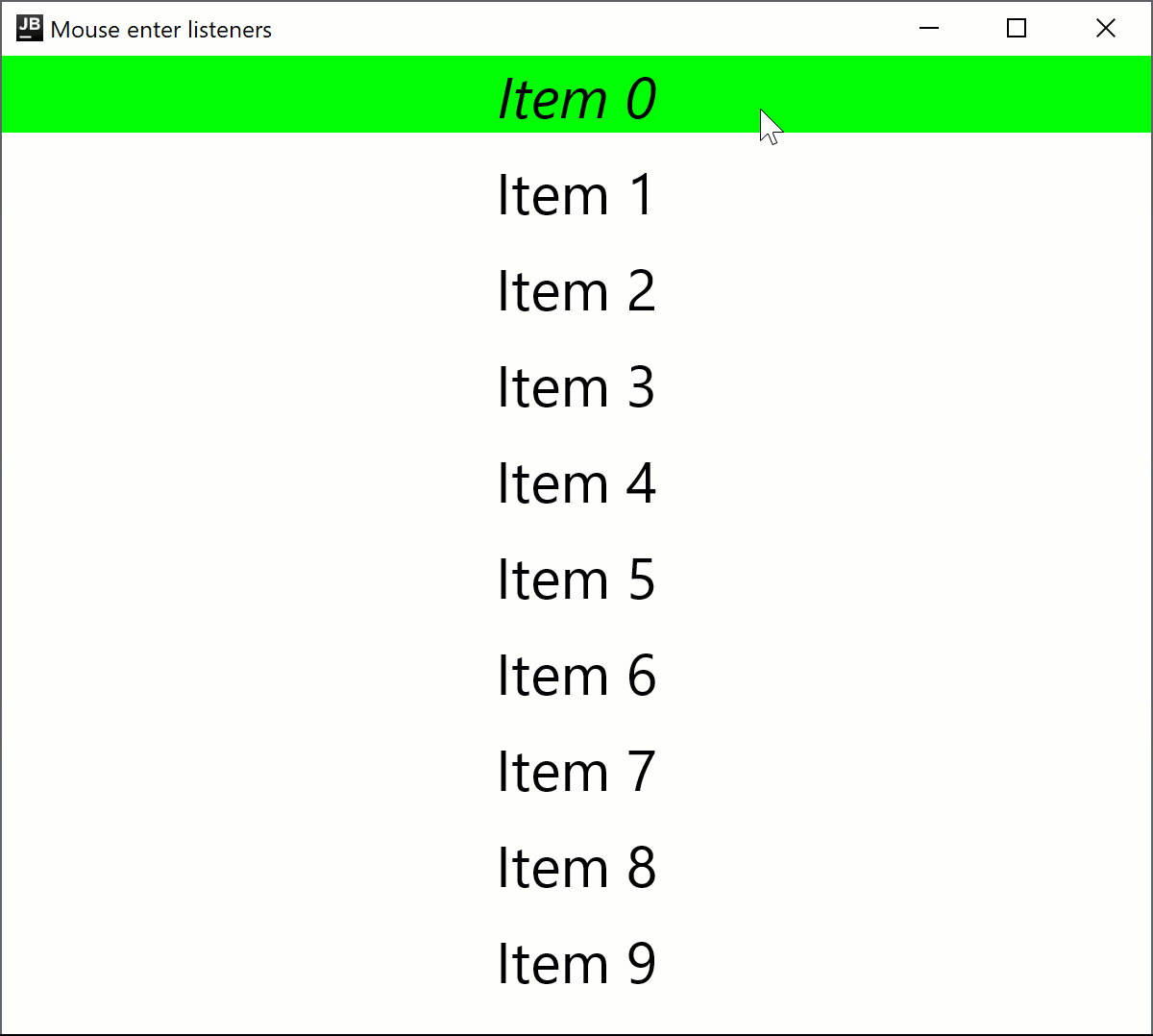 Mouse enter listeners