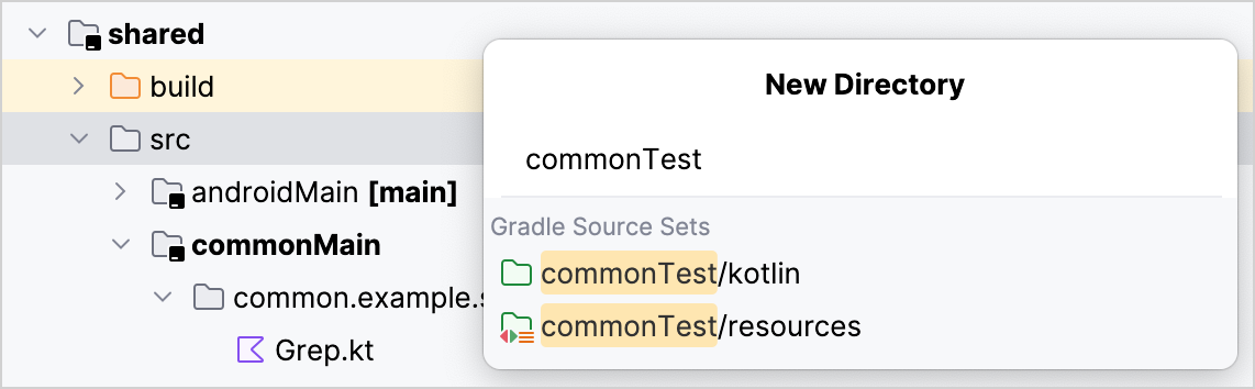 Creating common test directory
