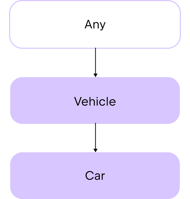 一个带有 Any 类型的类层次结构示例
