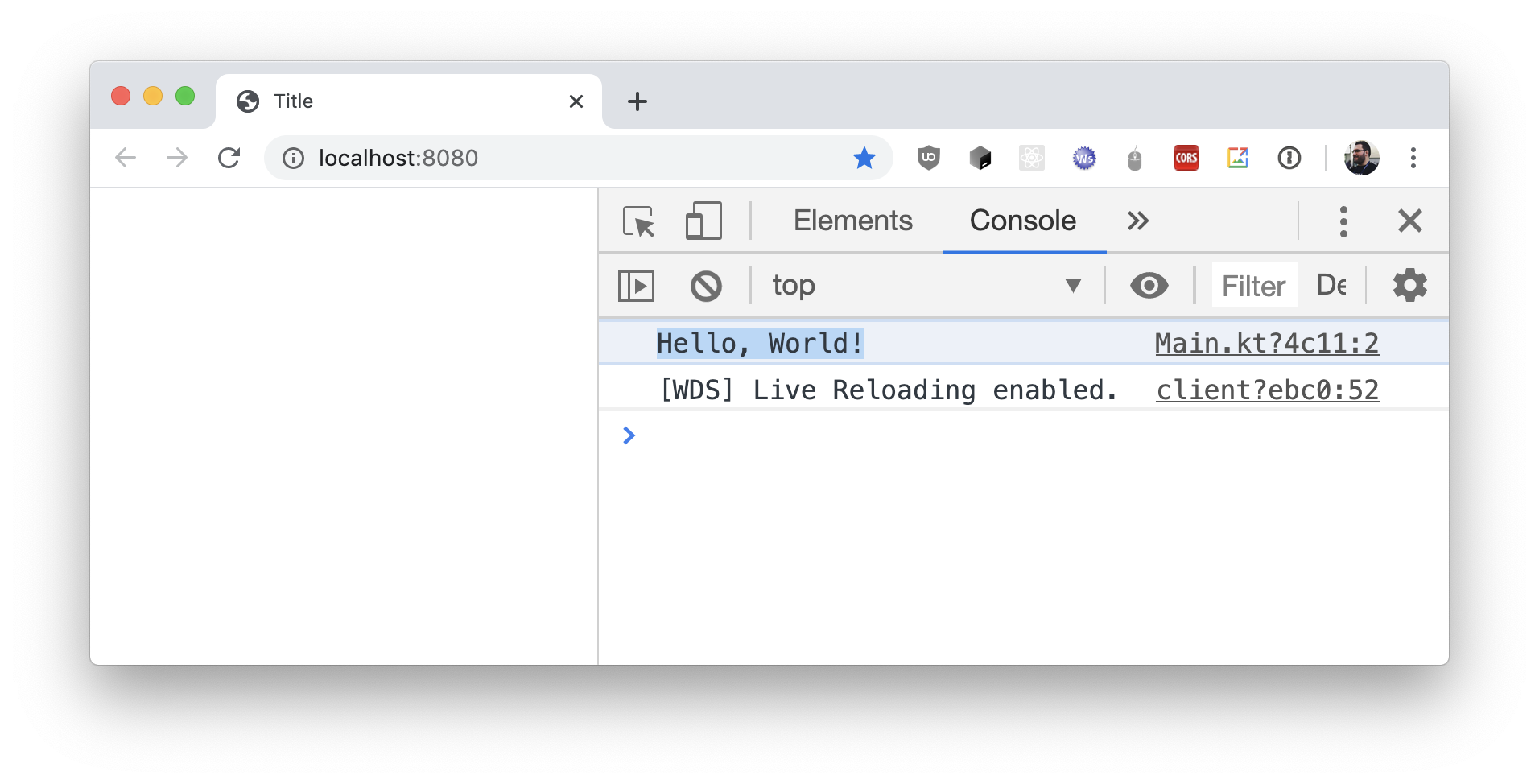 浏览器开发者工具中的控制台输出