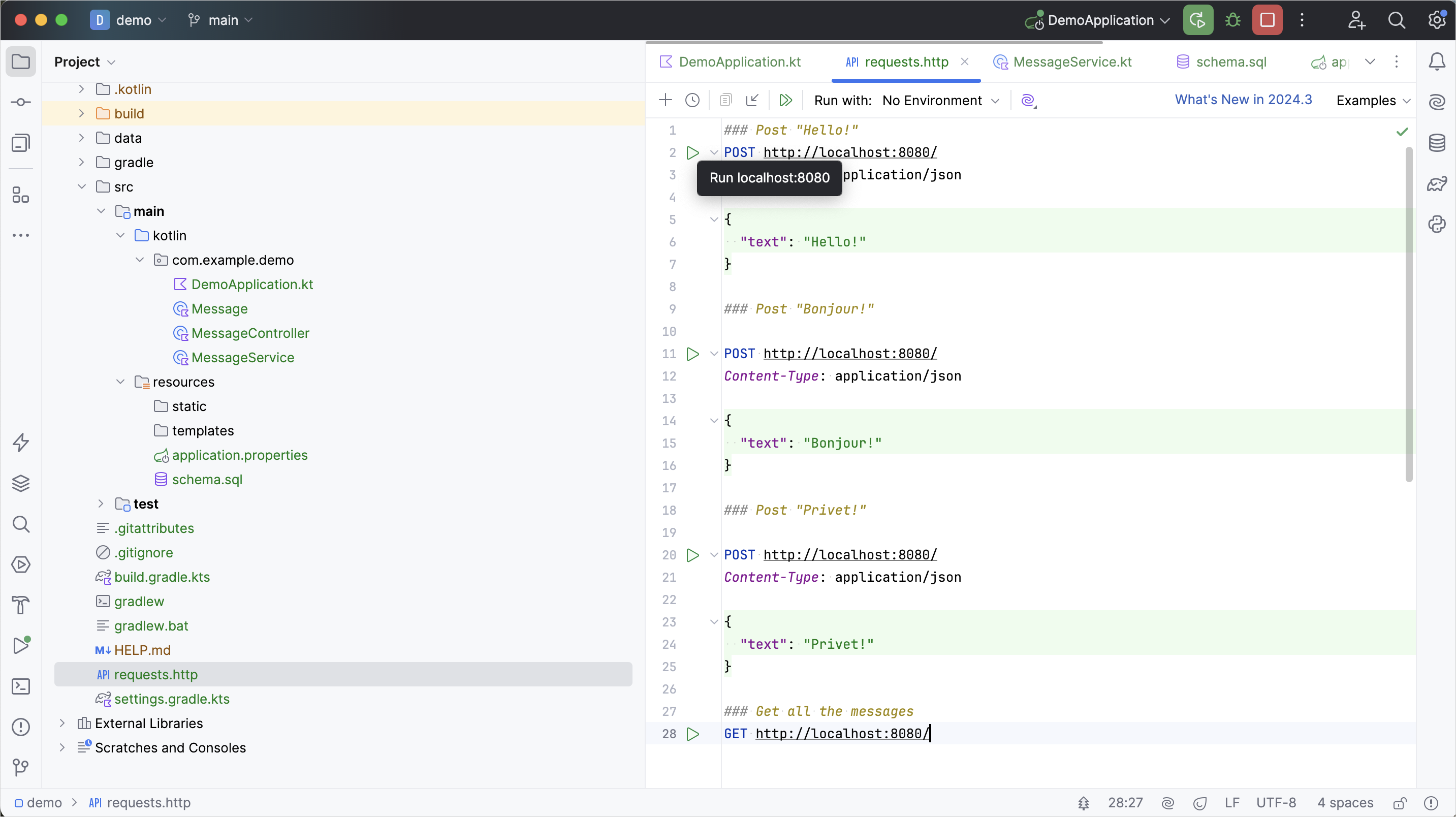 Execute POST request