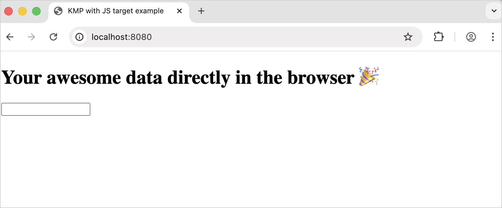 Application with an input element