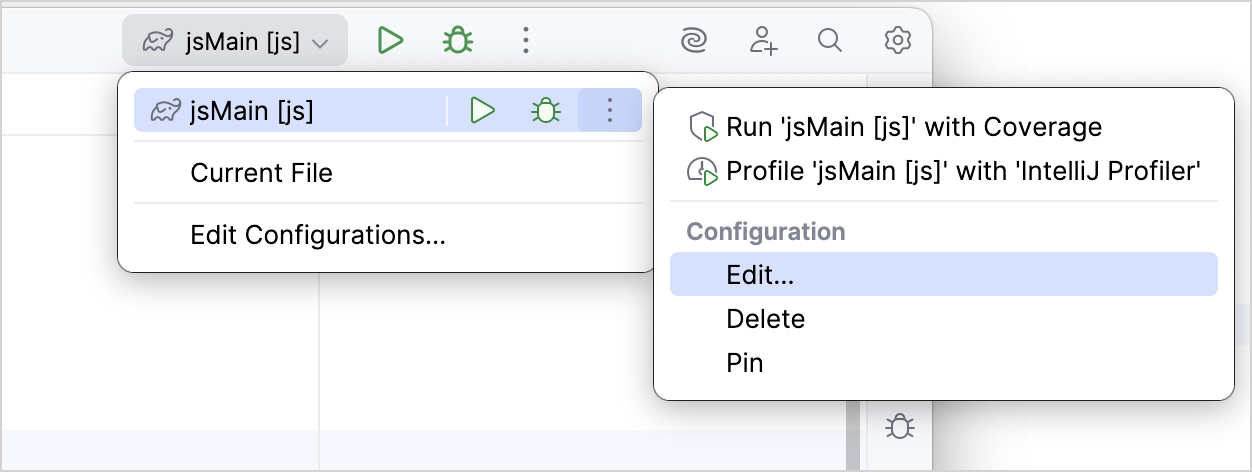 Gradle edit run configuration