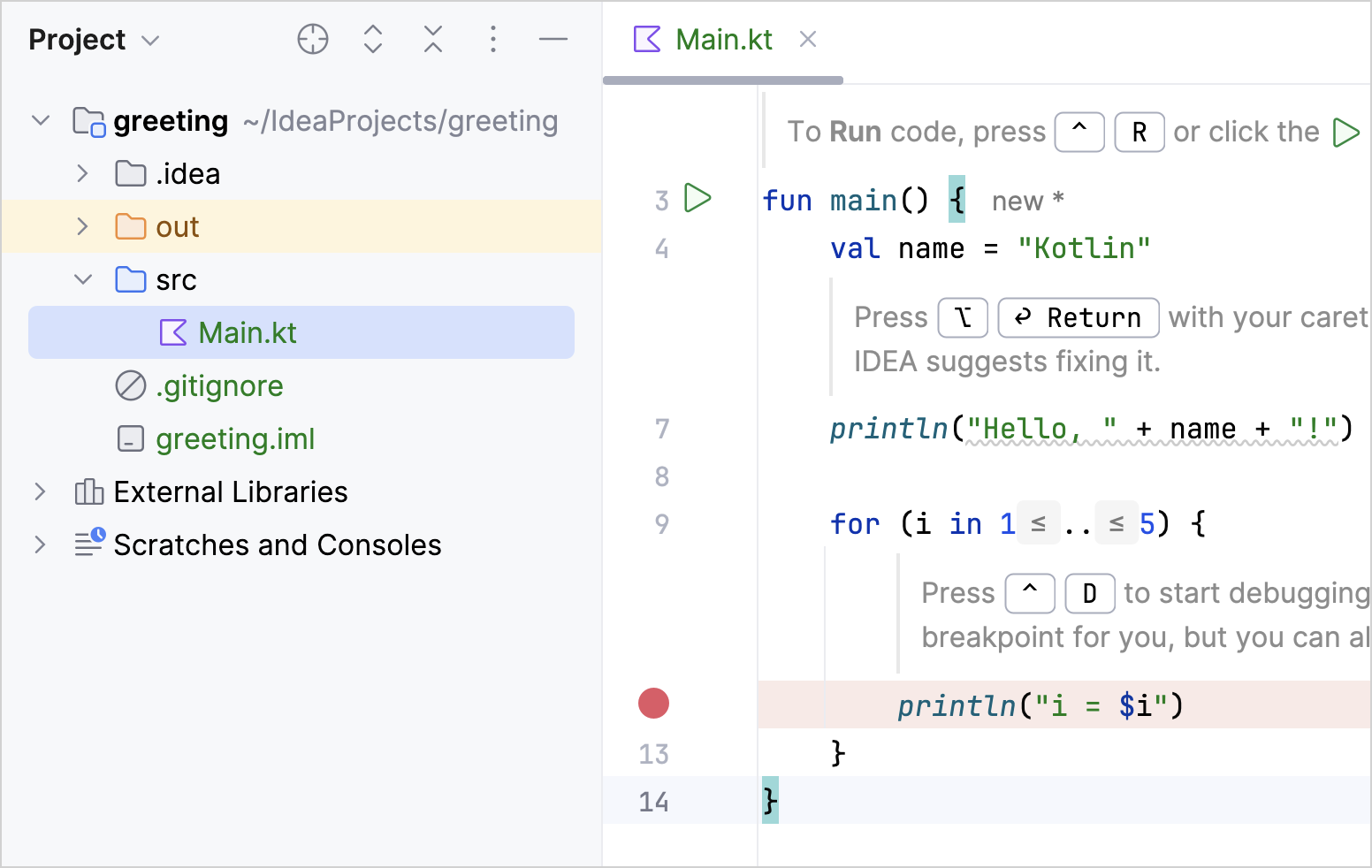 Main.kt with main fun