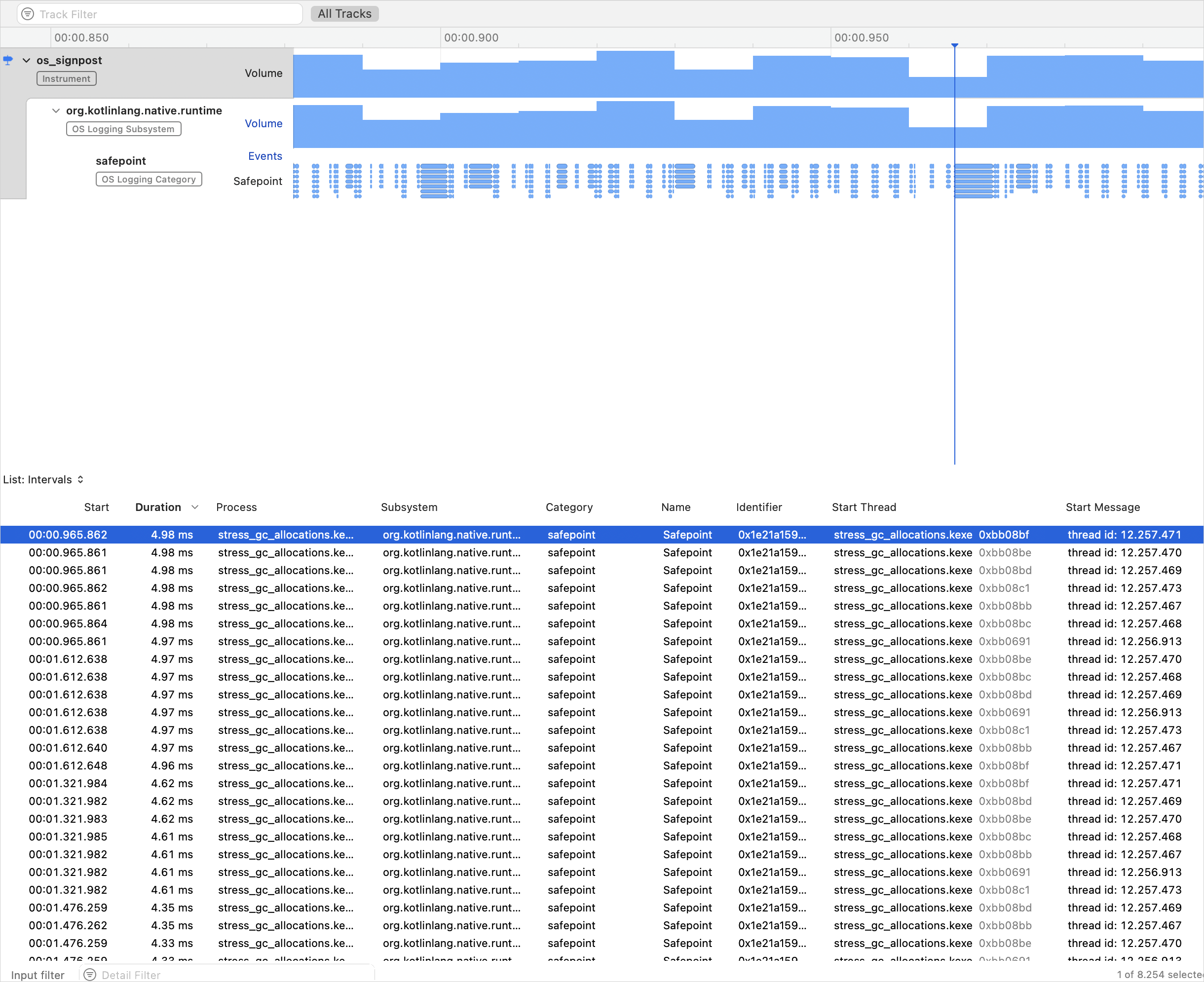 将 GC 暂停作为标示进行跟踪