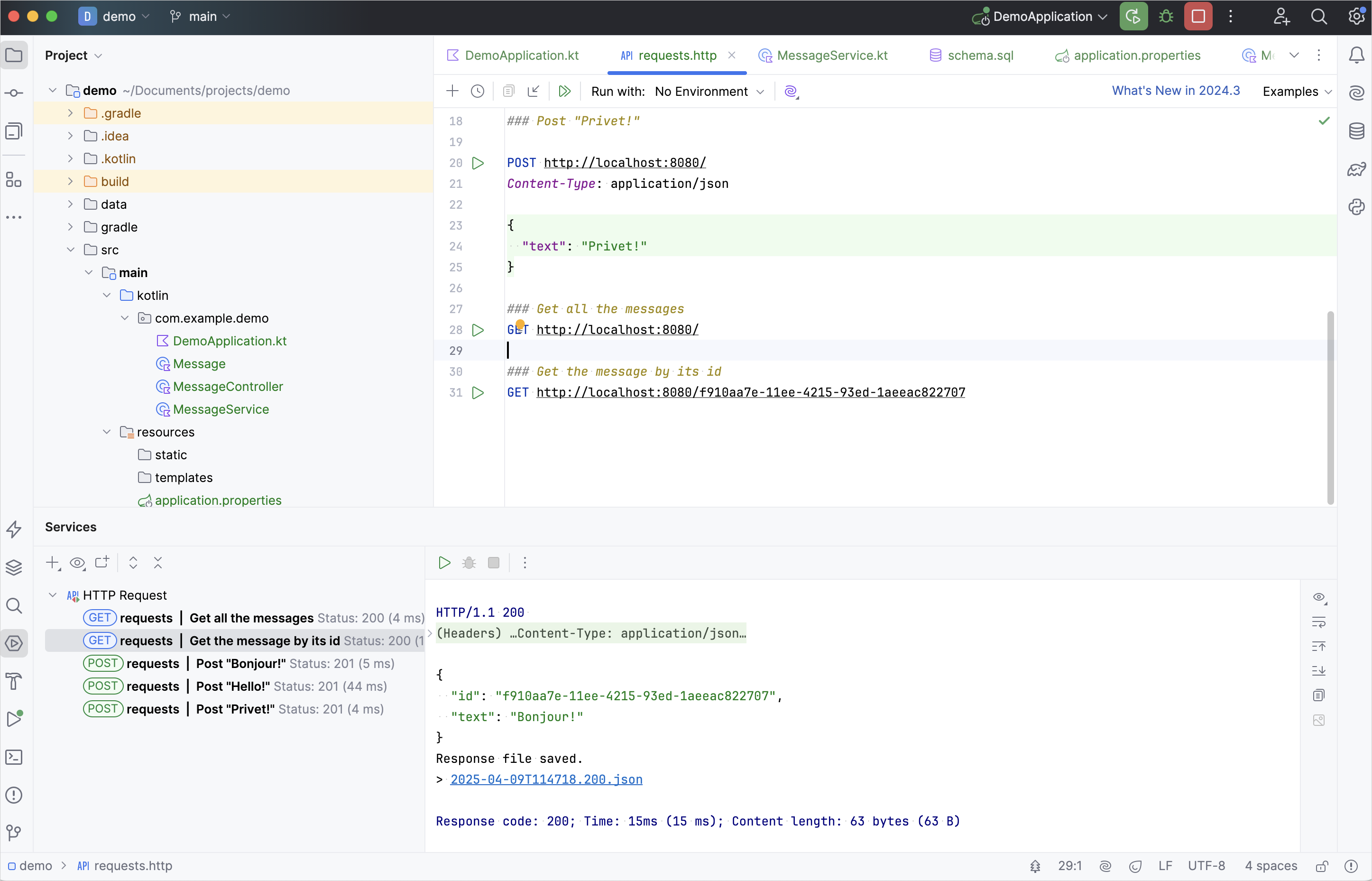 Retrieve message by its id