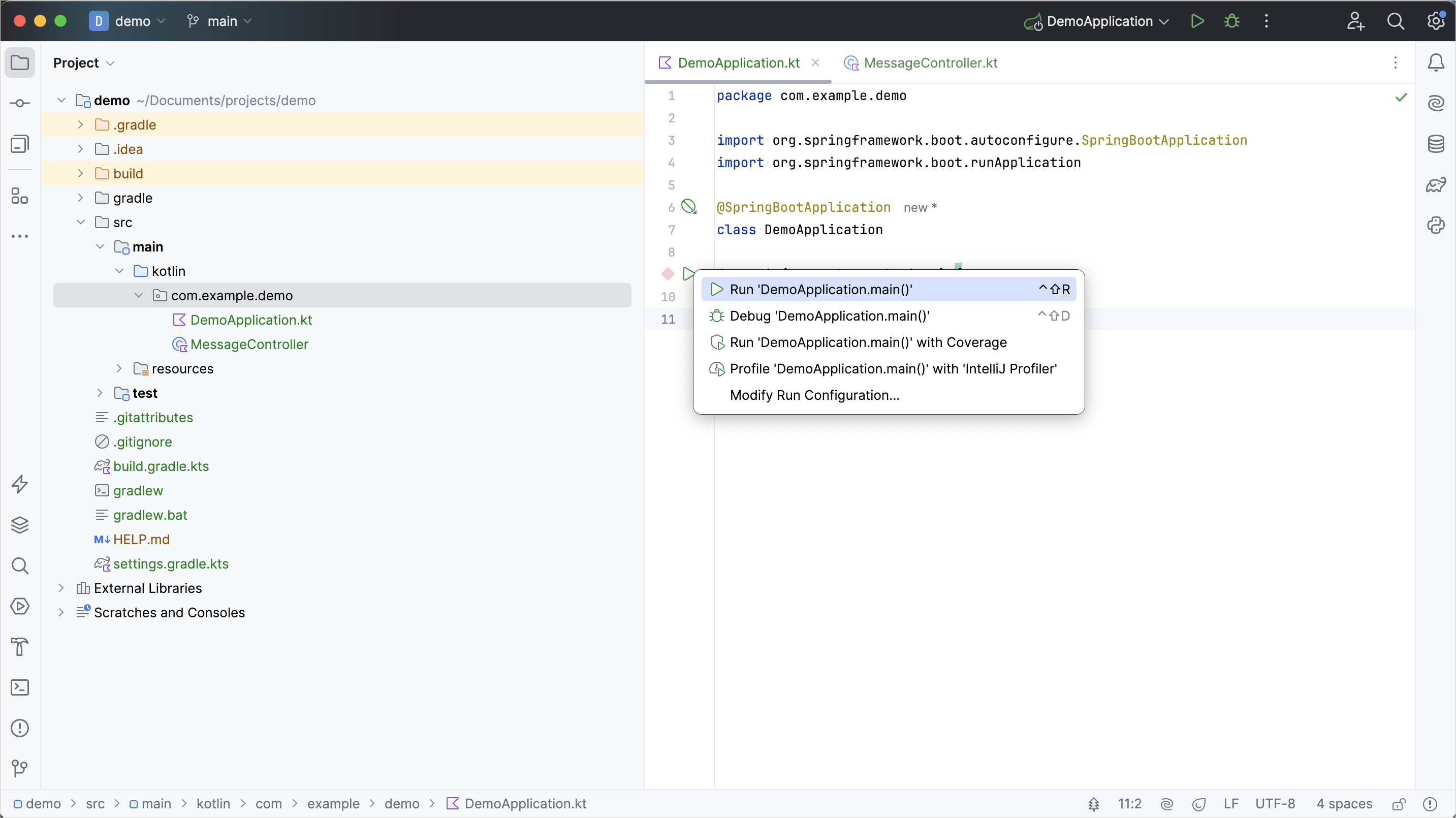 运行 Spring Boot 应用程序