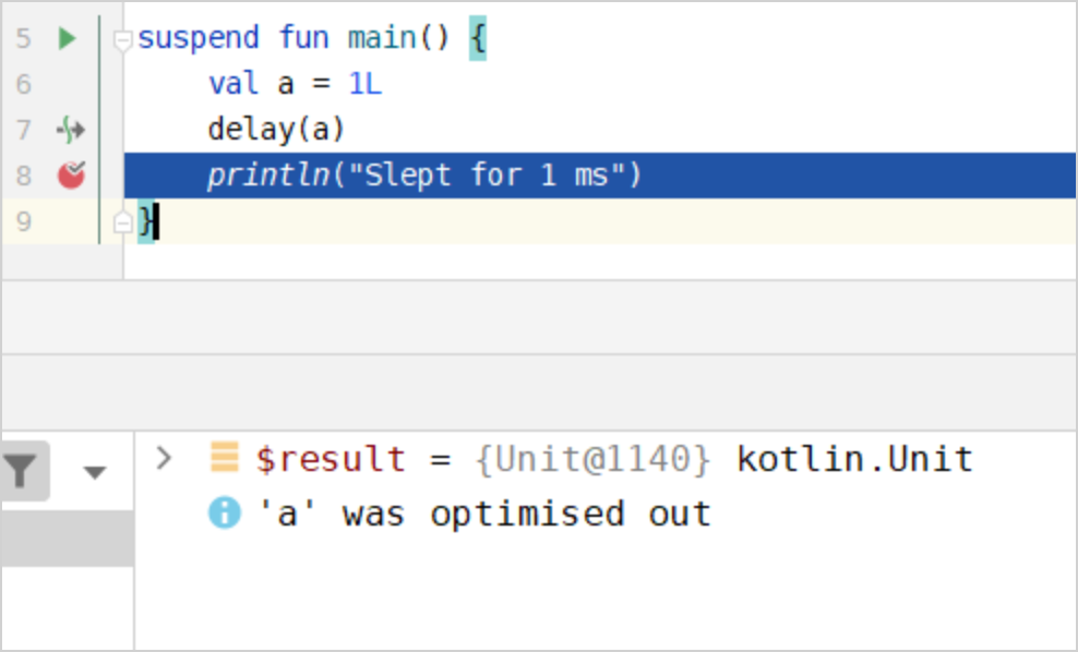 变量 "a" 被优化掉