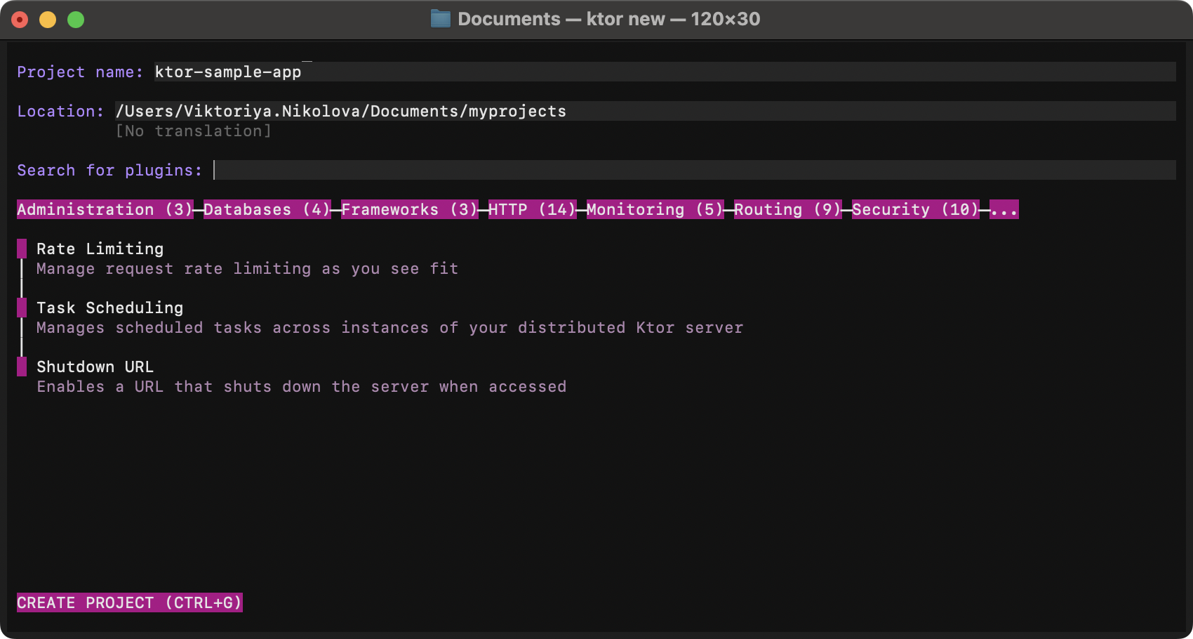 使用 Ktor CLI 工具向项目添加插件