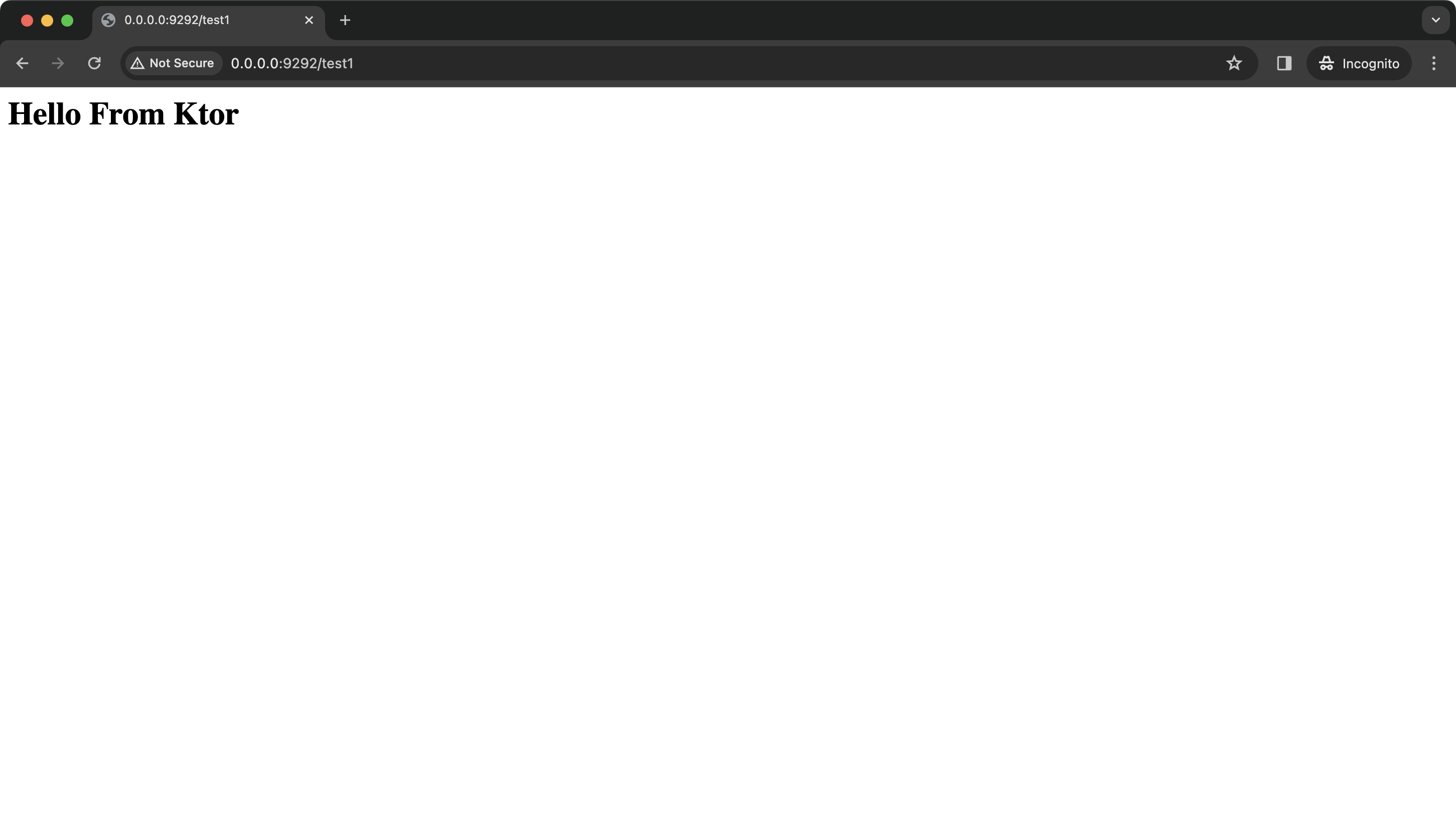 显示“Hello from Ktor”的浏览器屏幕